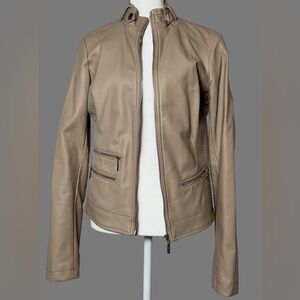 Guess Taupe Leather-Look Jacket